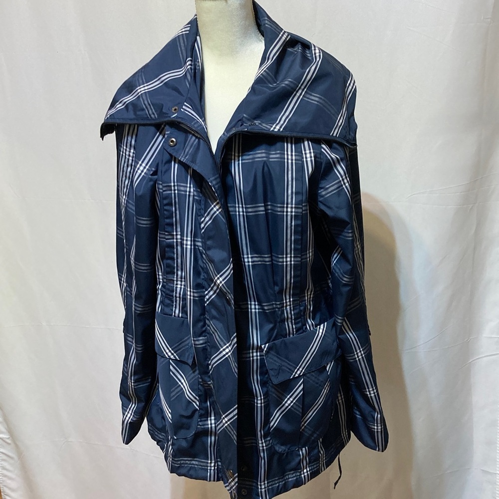 PENDLETON NAVY AND WHITE PLAID UTILITY JACKET SIZE XL
